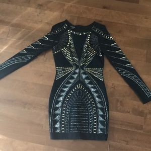 Bebe black studded dress